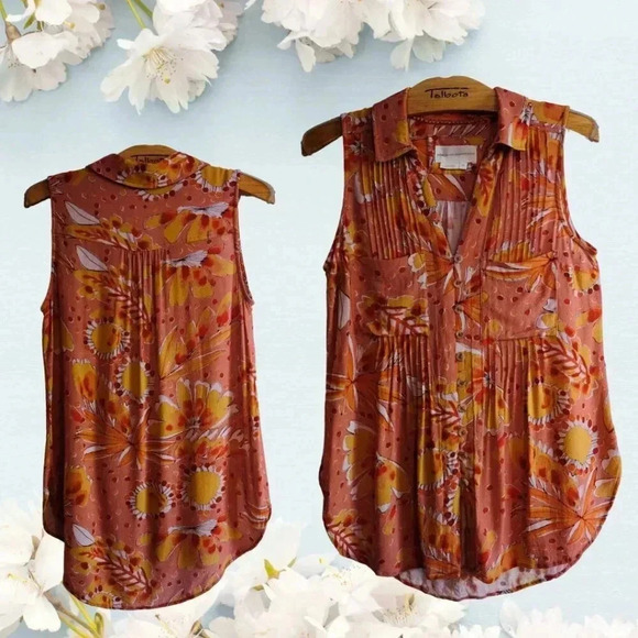 Vera for Anthropologie Floral Buttondown Tank Size XS - Picture 1 of 8